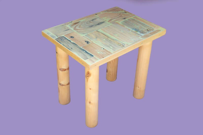Bijzettafel met blokjesblad