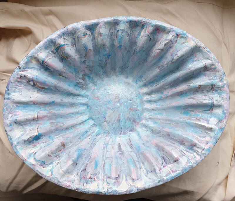 Ovale schaal met pastelkleuren