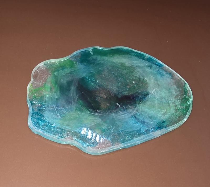 Epoxy onderzetter, groen turquoise