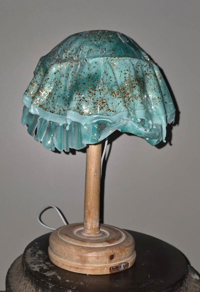 Groene schemerlamp met ledverlichting