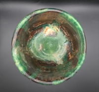 grote groene pot met beukenhout